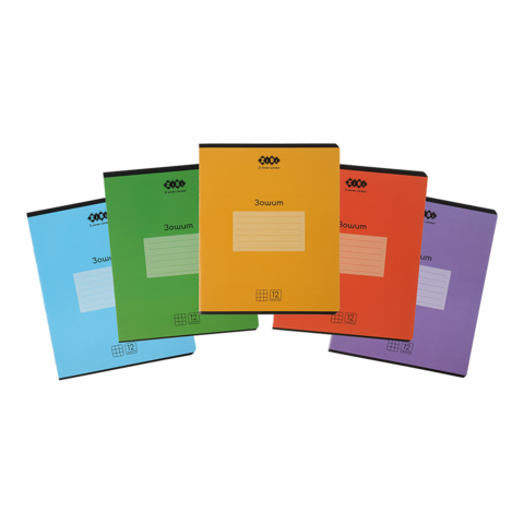 Зошит учнівський шкільний MONOCHROME, 12арк., клітинка, асорті